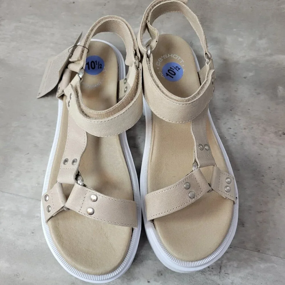 Ca'Shott Caalison Chunky Sandal Womens Size 10.5 Tan Leather Coopenhagen‎ New